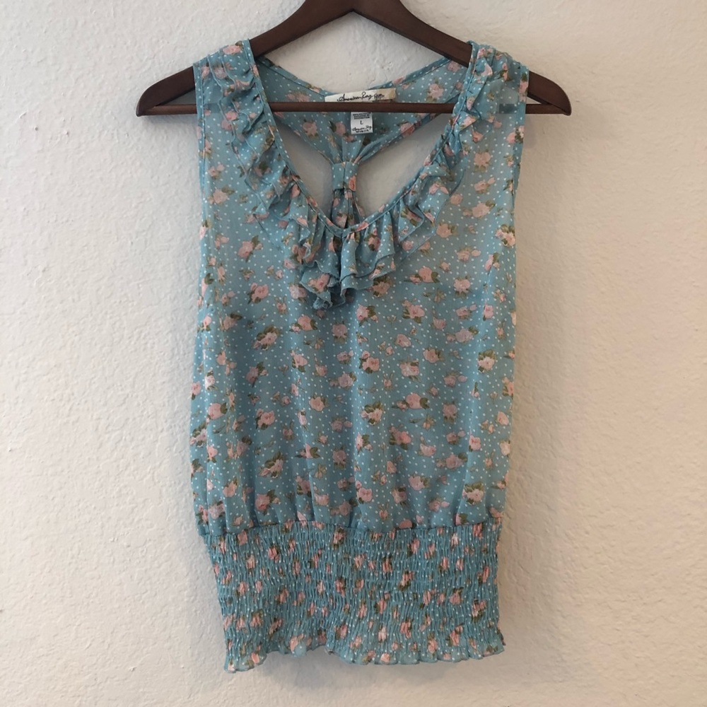 Floral and polka dot top